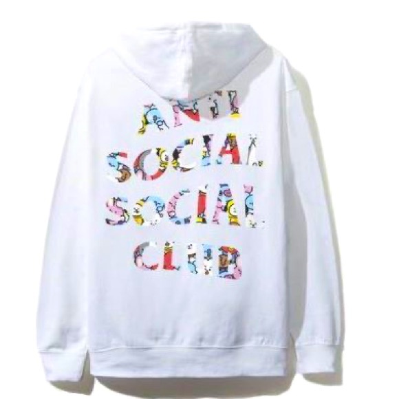 Anti Social Social Club ASSC X BT21 BLENDED HOODIE Sweatshirt Size Large New - Picture 3 of 5